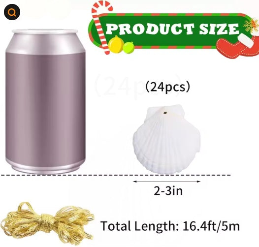 Seashells For Crafting Christmas Ornaments 24pcs