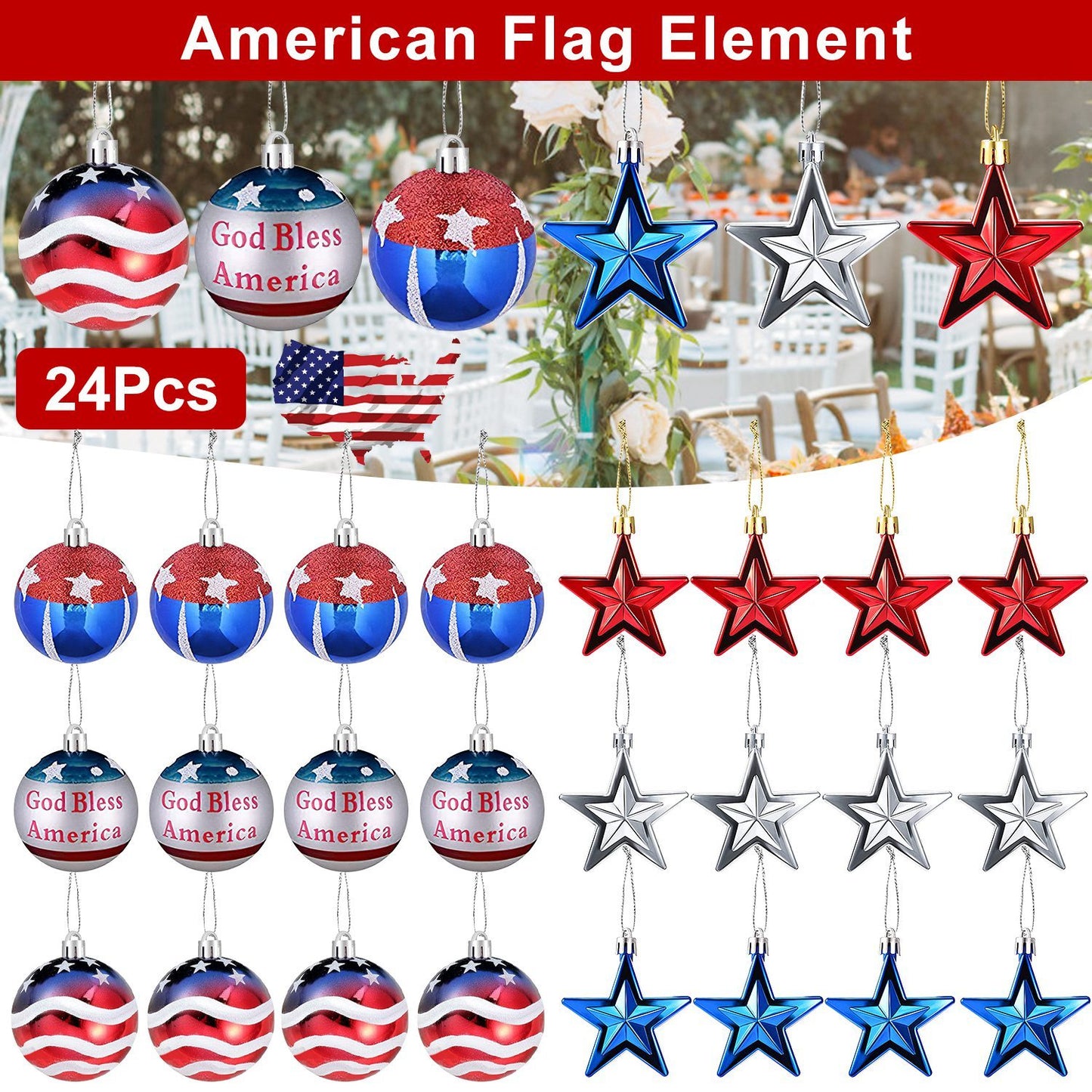 24Pcs Set Hanging Ornaments