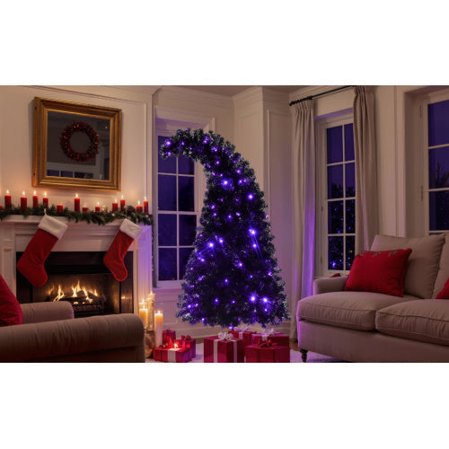 6FT Curved Shape Artificial Black Christmas Tree