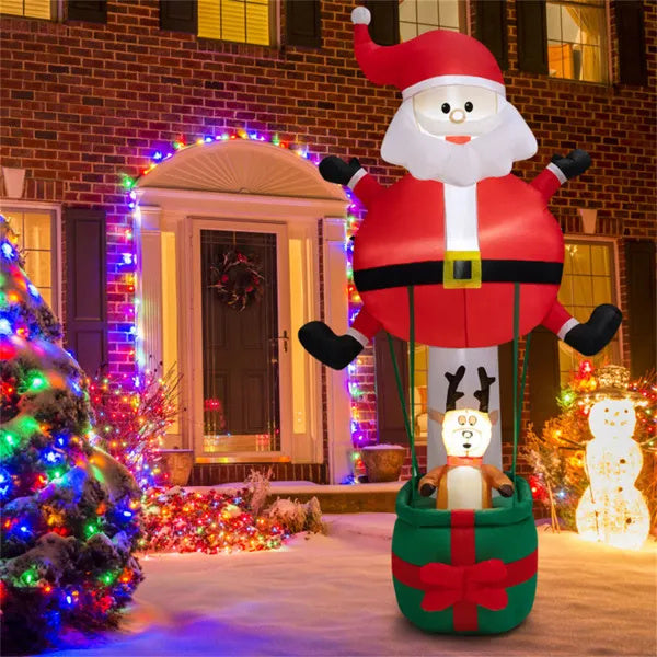 8 Feet Christmas Decorations, Inflatable Santa Claus And Reindeer