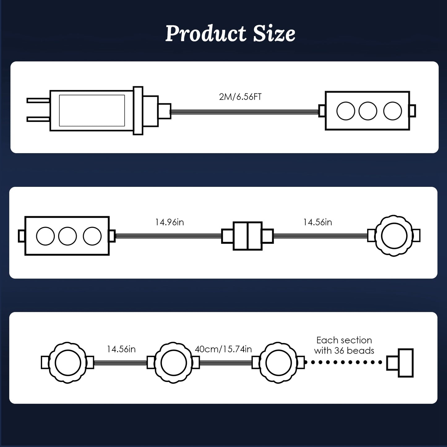 101FT Length Permanent Outdoor Lights