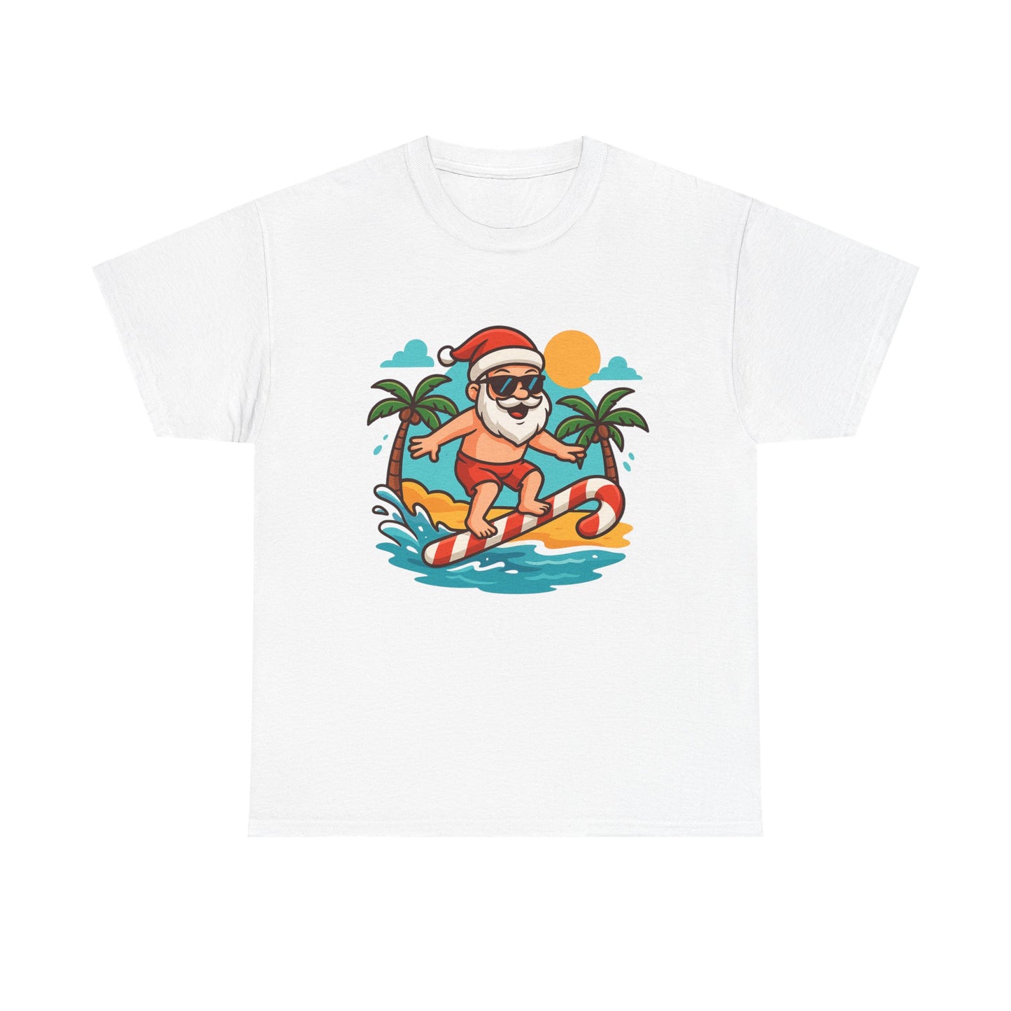 Surfing Santa Unisex Heavy Cotton Tee