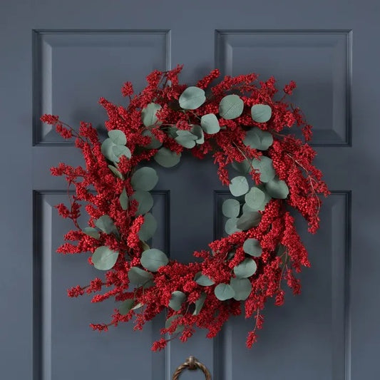 Artificial Christmas Wreath With Eucalyptus Berries