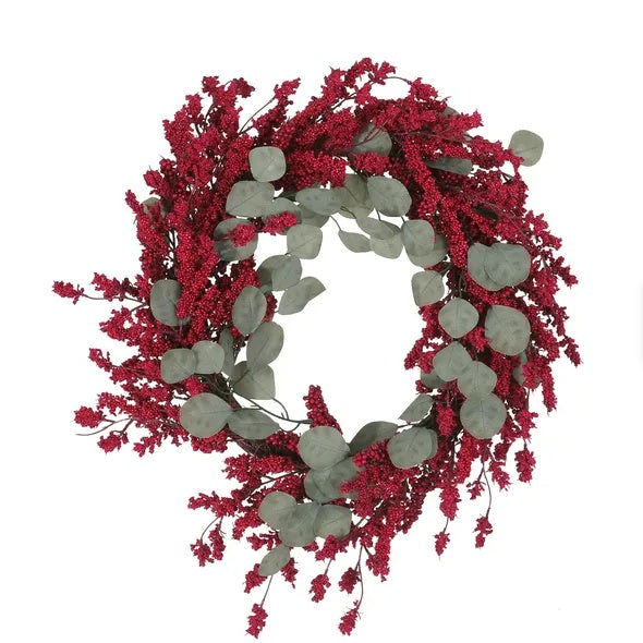 Artificial Christmas Wreath With Eucalyptus Berries