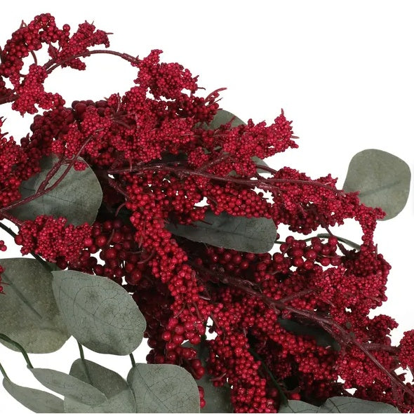 Artificial Christmas Wreath With Eucalyptus Berries