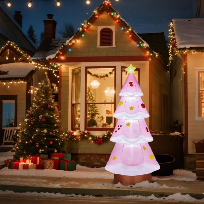 7.2FT Lighted Christmas Inflatable Pink Tree
