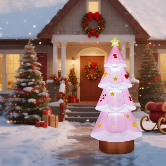 7.2FT Lighted Christmas Inflatable Pink Tree