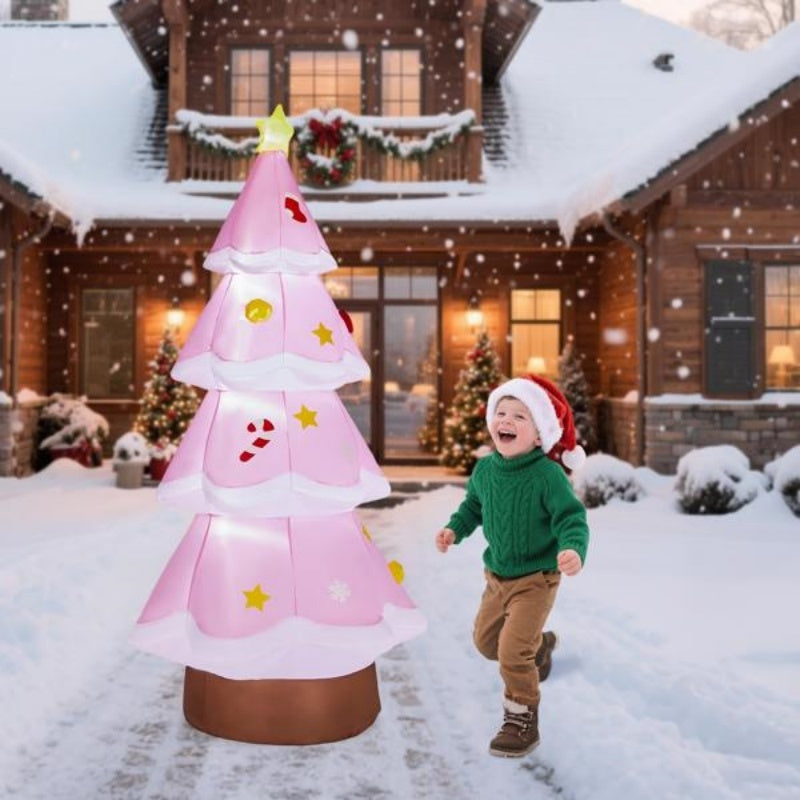 7.2FT Lighted Christmas Inflatable Pink Tree