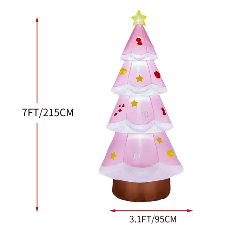 7.2FT Lighted Christmas Inflatable Pink Tree