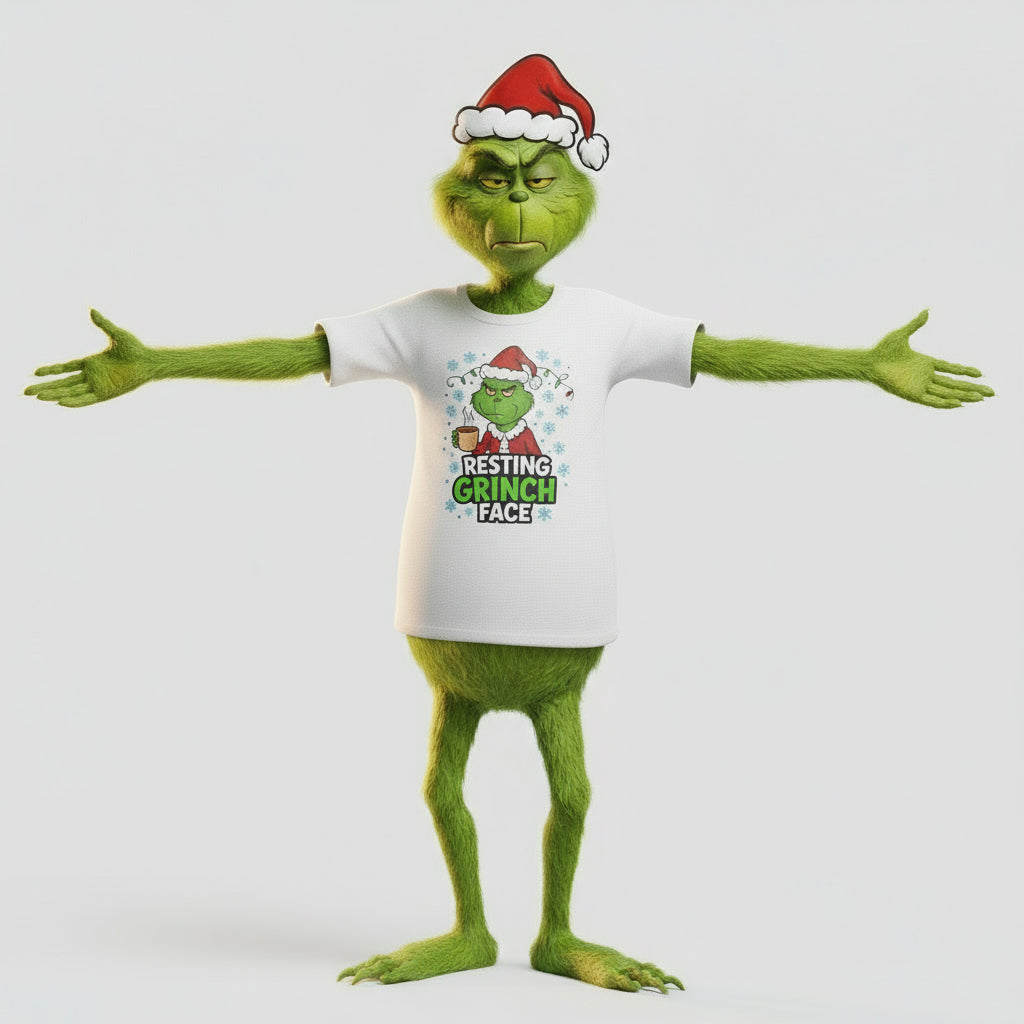 Resting Grinch Face Unisex Heavy Cotton Tee