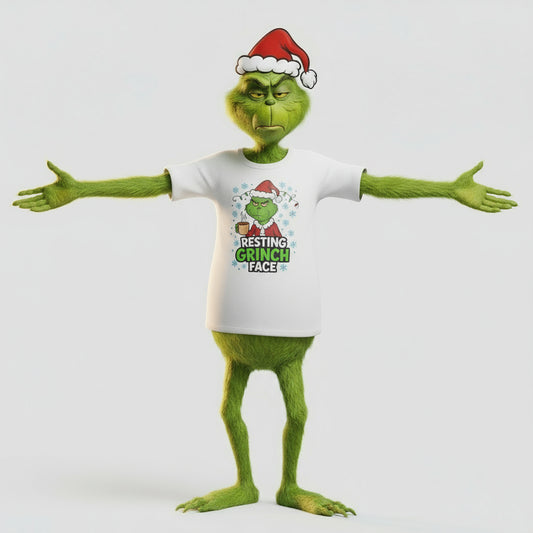 Resting Grinch Face Unisex Heavy Cotton Tee