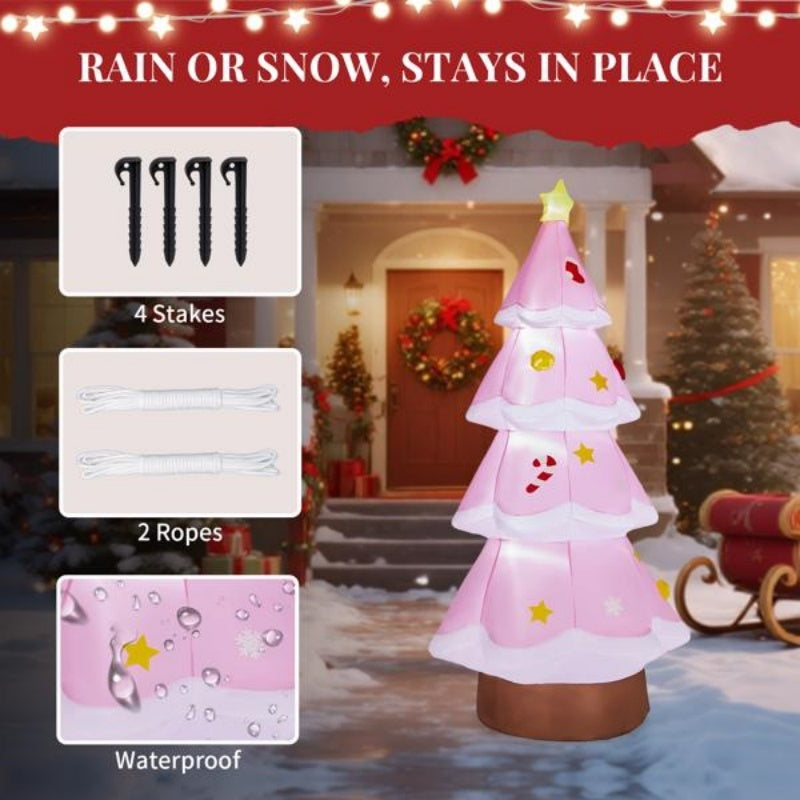 7.2FT Lighted Christmas Inflatable Pink Tree