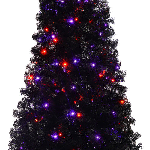 6FT Curved Shape Artificial Black Christmas Tree