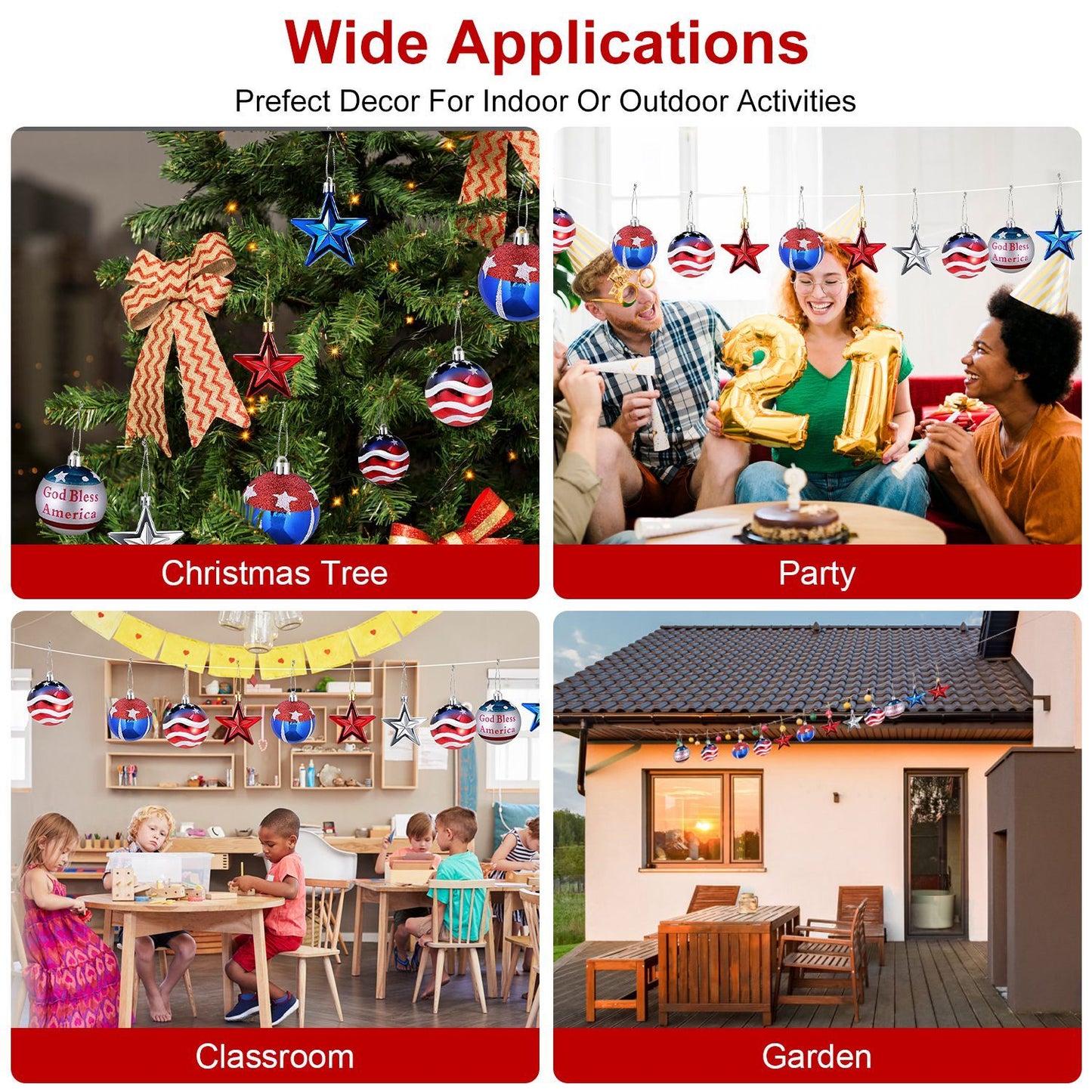 24Pcs Set Hanging Ornaments