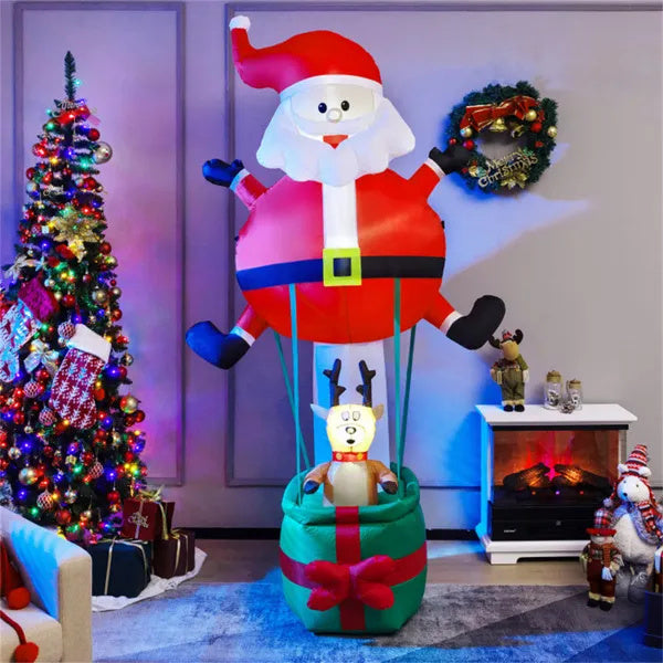 8 Feet Christmas Decorations, Inflatable Santa Claus And Reindeer