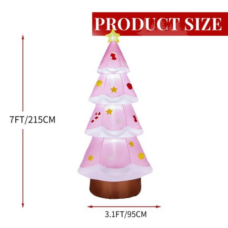 7.2FT Lighted Christmas Inflatable Pink Tree