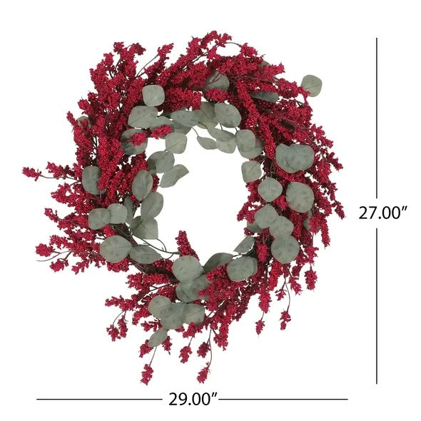 Artificial Christmas Wreath With Eucalyptus Berries
