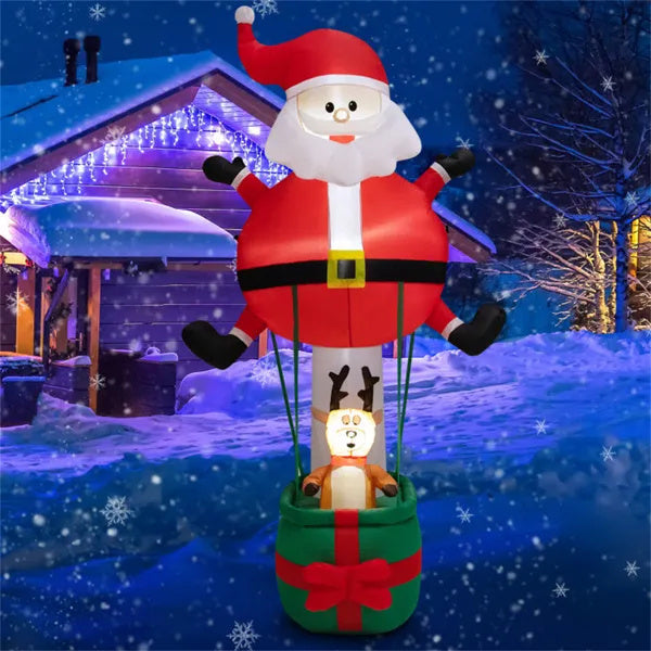 8 Feet Christmas Decorations, Inflatable Santa Claus And Reindeer